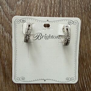 NEW Brighton Silver-Tone Crystal Accent Hoop Earrings